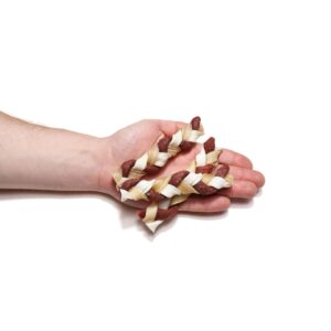 Vlechten klein hand verkleind Vlecht 3 mix kauwsnack voor de hond