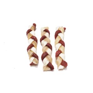 Vlechten klein verkleind Vlecht 3 mix kauwsnack voor de hond