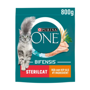 Purina ONE Sterilcat Rijk aan Kip en Tarwe ondersteunt gewicht, urinewegen en weerstand van gesteriliseerde of gecastreerde katten.