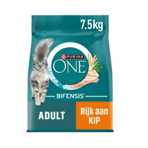 Purina ONE Adult Kip ondersteunt gezonde urinewegen, sterke botten en een gezonde huid en vacht.