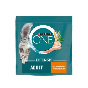 Purina ONE Adult Kip ondersteunt gezonde urinewegen, sterke botten en een gezonde huid en vacht.