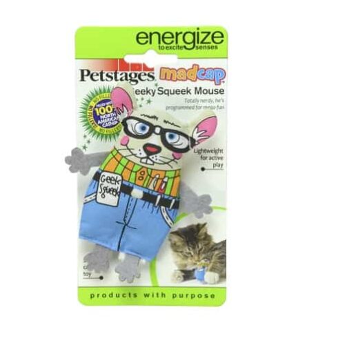 petstages madcap geeky squeak mouse