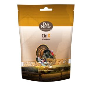 Deli nature chix powermix is een lekkere muesli voor alle soorten kippen en sierhoenders.