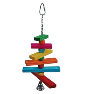 vogelspeelgoed triangel hout met metalen bel, 29 cm