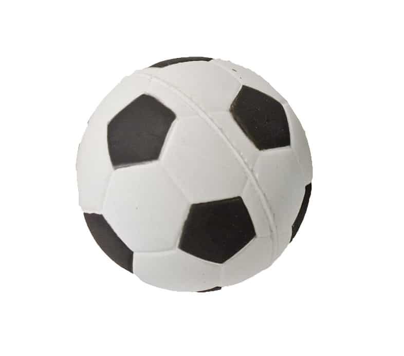 hondenspeelgoed drijvende spons voetbal, 6 cm