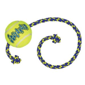 Kong Squeakair tennisbal met piep en touw, medium