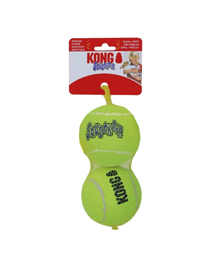 Kong Squeakair met piep large, 2 tennisballen. (Ø 7,5 cm)