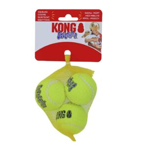 Kong Squeakair met piep small, 3 tennisballen. (Ø 5 cm)