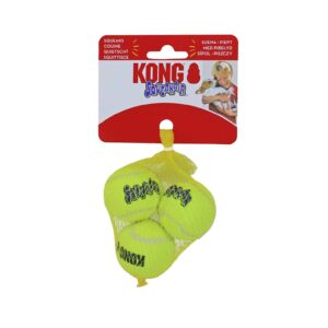 Kong Squeakair met piep X-small, 3 tennisballen.(Ø 4 cm)