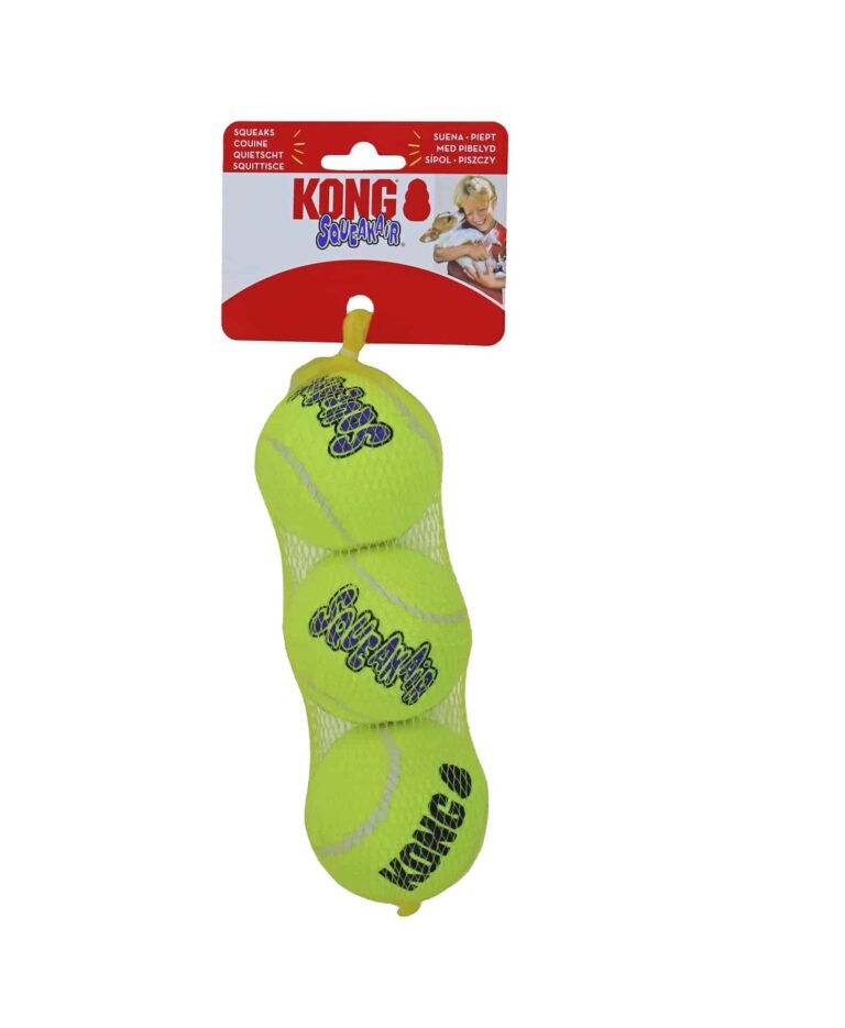 Kong Squeakair met piep medium, 3 tennisballen. (Ø 6,5 cm)
