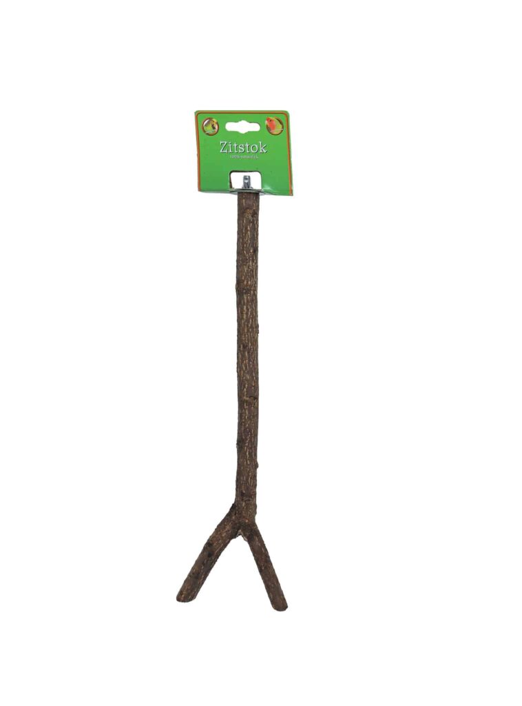 Zitstok hout 40cm voor vogelkooi