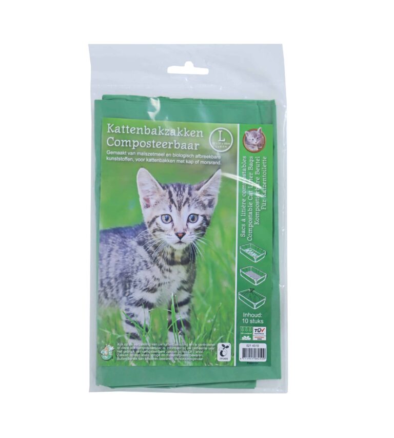 Composteerbare kattenbakzakken, groen 50cm L pak a 10 stuks