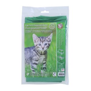 Composteerbare kattenbakzakken groen 51cm XL pak a 10 stuks