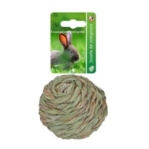 Geweven grasbal met bel, 10cm