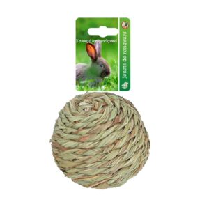 Geweven grasbal met bel, 12cm