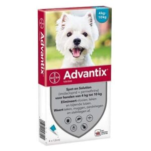 Advantix Spot-On Honden 4kg tot 10kg 4 pipetten