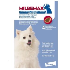 Milbemax hond en puppy klein 1-5kg 4tabl