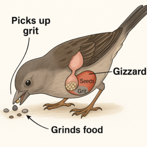 Maagkiezels bij vogels