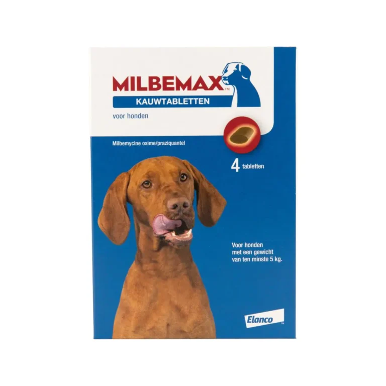 Milbemax hond kauwtablet vanaf 5kg 4 tabl