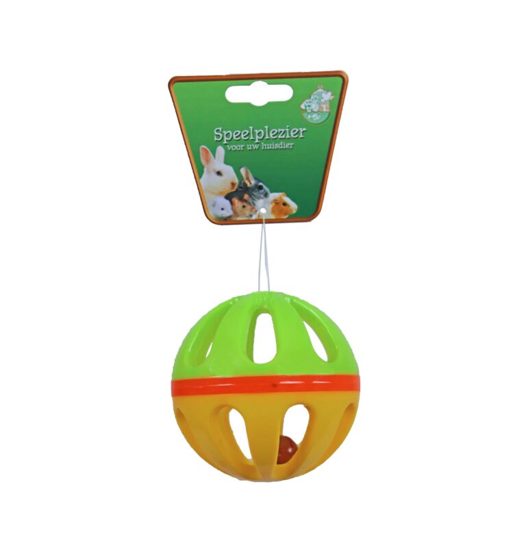 knaagdierspeelgoed bal plastic met bel, 10 cm voor alle soorten knaagdieren