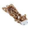 hondenspeelgoed giraffe plat pluche bruin/geel, 35 cm