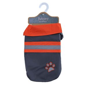 honden regenjas Safety met reflectie grijs/oranje, diverse maten voor de hond