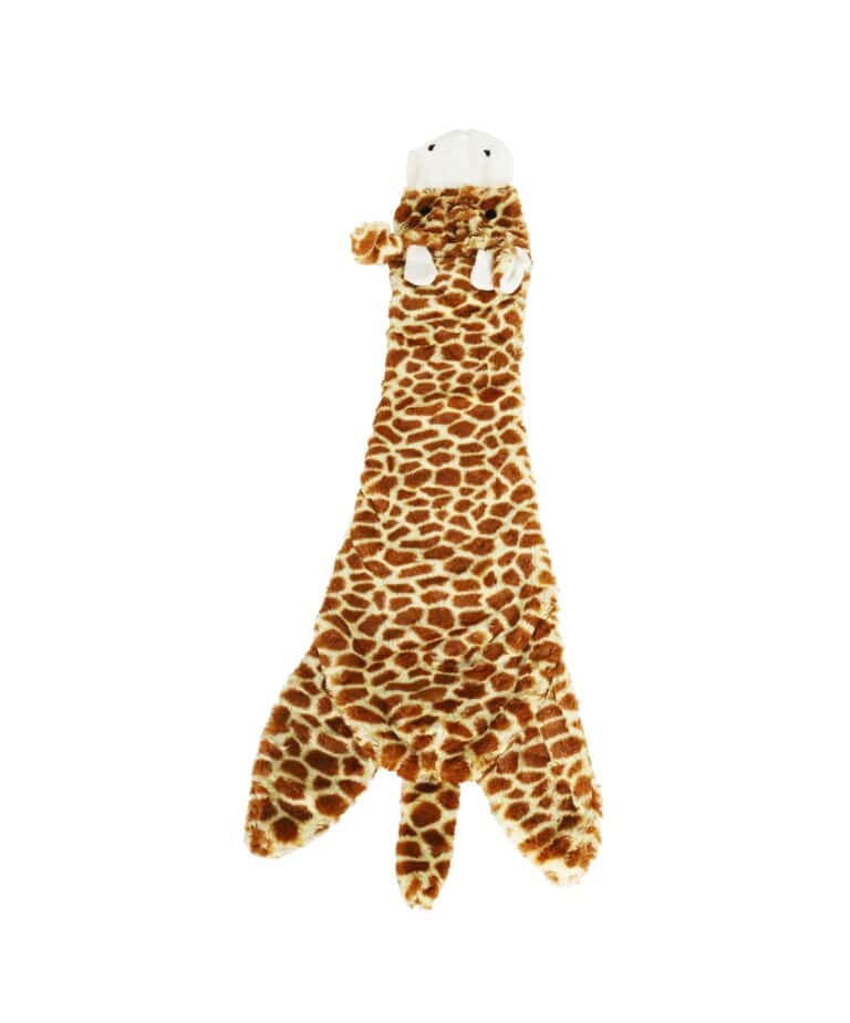 hondenknuffel giraffe plat met piep xxl br./geel 85cm