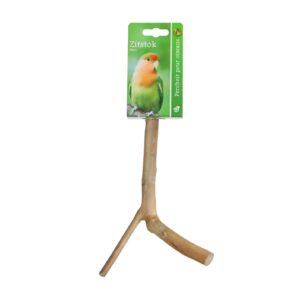 Houten zitstok vertakt + schroefdraad 20cm