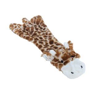 hondenknuffel giraffe plat pluche bruin/geel, 35CM
