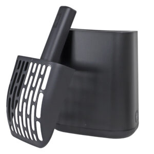 0216875 a Rotho kattenbakschep en houder biala Black