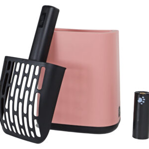 kattenbakschep en houder biala pink