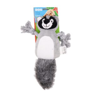 Hondenknuffel wasbeer grijs 36cm