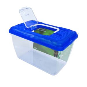 aquarium plastic met blauwe deksel