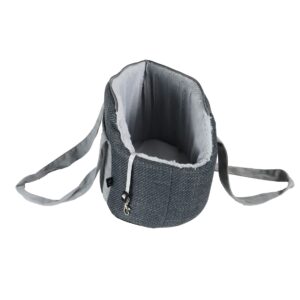 Alternative view of Draagtas linnenlook grijs met draagband 46cm