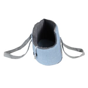 Draagtas linnenlook Pastel Blauw met draagband 46cm voor kleine huisdieren