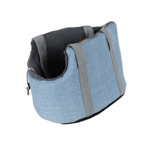 0205601 b Draagtas linnenlook Pastel Blauw met draagband 46cm voor kleine huisdieren