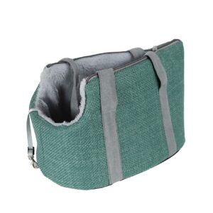 0205602 b Draagtas linnenlook Pastel Groen met draagband 46cm voor kleine huisdieren