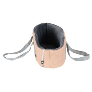 Draagtas linnenlook Pastel roze met draagband 46cm voor kleine huisdieren