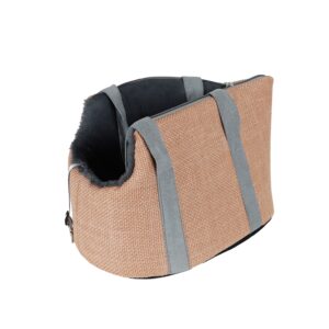 Draagtas linnenlook Pastel roze met draagband 46cm voor kleine huisdieren