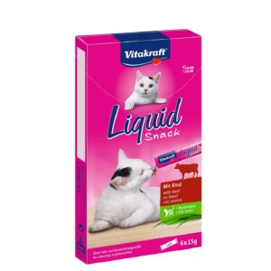 Liquid Snack met rundvlees en inuline 6x15 gram kattensnack