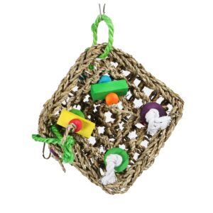 0201613 Vogelspeelgoed klimmat gevlochten + hout + touw 30cm is het ideale klim- en speeltoestel voor elke actieve vogel