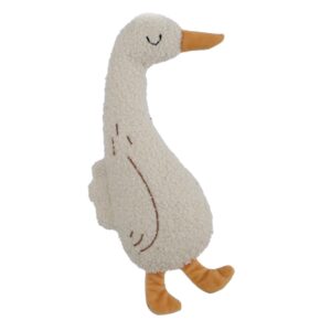Hondenknuffel Gans Teddystof 28 cm met piep en ritselgeluid voor speels en zacht vermaak – ideaal voor knuffelen en spelen.