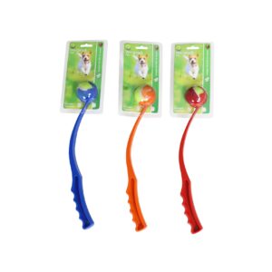 Werpstok mini 38cm incl. tennisbal van 5cm. Compact en ideaal voor kleinere honden die houden van apporteren en speelplezier.