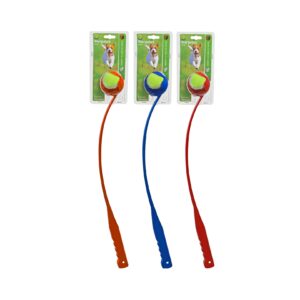 Werpstok large 63cm incl. tennisbal Ø 6,5 cm. Gooi verder zonder inspanning en beleef uren speelplezier met actieve honden.