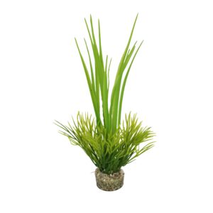 kunststofplant Oasis Baby, 18cm met verzwaarde grindbasis, decoratief en ideaal als schuilplaats voor diverse dieren.
