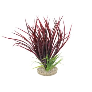 kunststofplant Fan Grass, 30cm met verzwaarde grindbasis, decoratief en ideaal als schuilplaats voor diverse dieren.