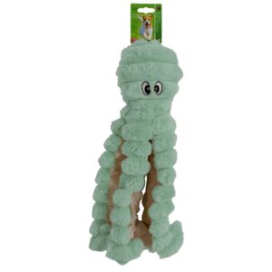 Hondenknuffel Octopus Corduroy met Piep Groen 40 cm, zacht, sterk en ideaal voor speel- en knuffelplezier.