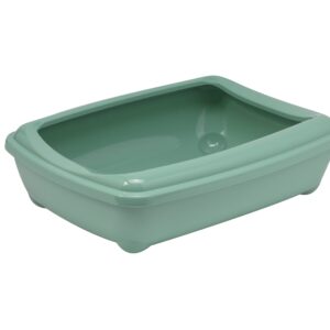 Kattenbak met Rand Mint Green 50 cm is een handige toiletbak voor kittens en kleine huisdieren, met afneembare rand en makkelijk te reinigen ontwerp.