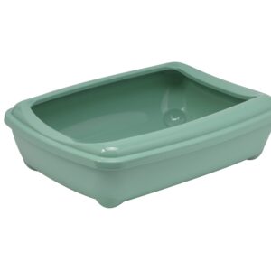 Kattenbak met Rand Mint Green 50 cm is een handige toiletbak voor kittens en kleine huisdieren, met afneembare rand en makkelijk te reinigen ontwerp.