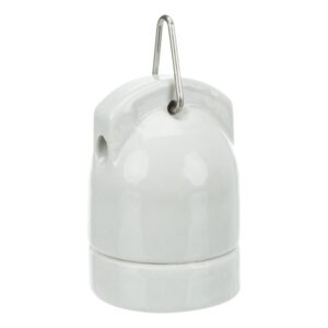 Keramische Fitting Pro Socket hangend voor veilige, hittebestendige verlichting met kabel en schakelaar, eenvoudig op te hangen.